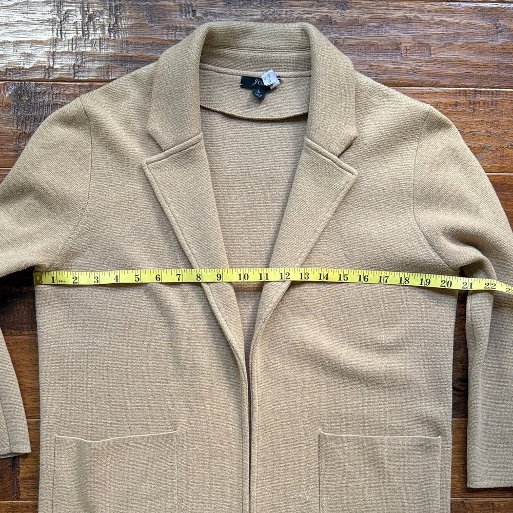 J.crew Tan Open Front Blazer Cardigan Sweater, size small
